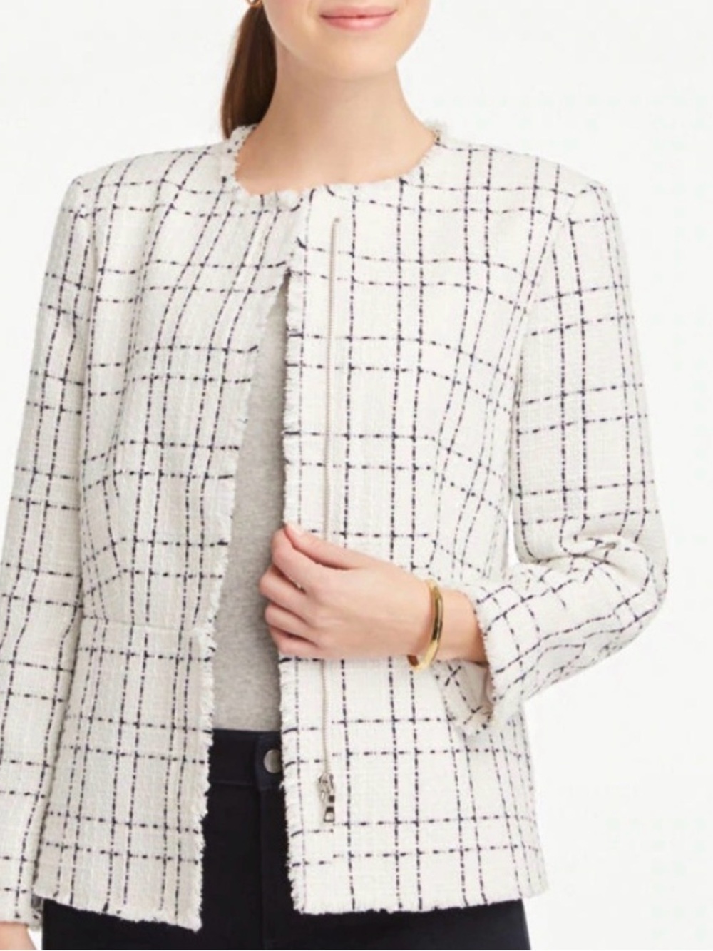 Ann Taylor Tweed Blazer Jacket nwt